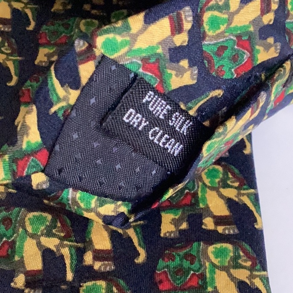 RASi Pure Silk Elephant Patterned Tie - Picture 6 of 7